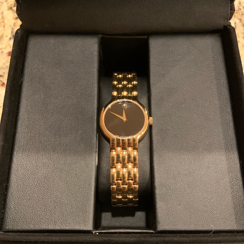 Movado Vetur Black Dial Ladies